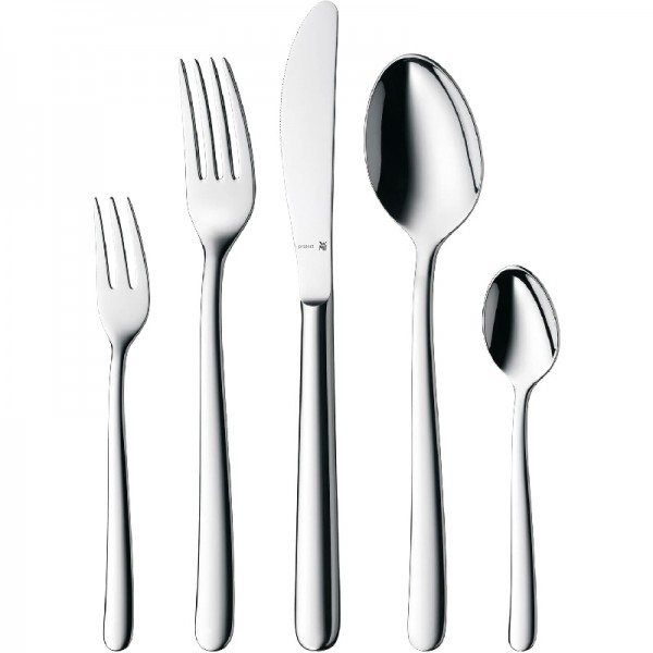 WMF Kult Edelstahl Besteck Set 6 Personen, Set 30 teilig Cromargan protect