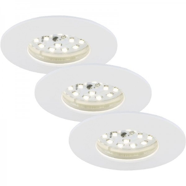 Briloner Leuchten - LED Einbauleuchten 3er Set, je 5 Watt, IP44, rund, weiß