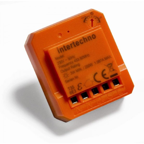 Intertechno Funk-Mini Einbaudimmer ITD-251, Orange, 45 x 41 x 16 mm
