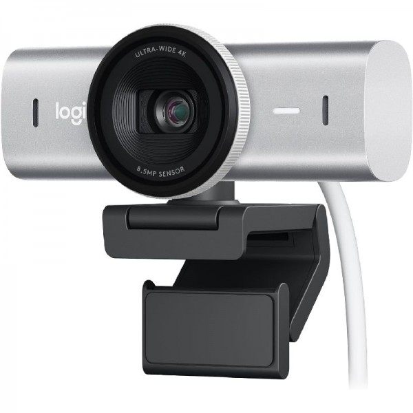 Logitech MX Brio Ultra HD 4K Collaboration and Streaming Webcam, 1080p Pale Grey