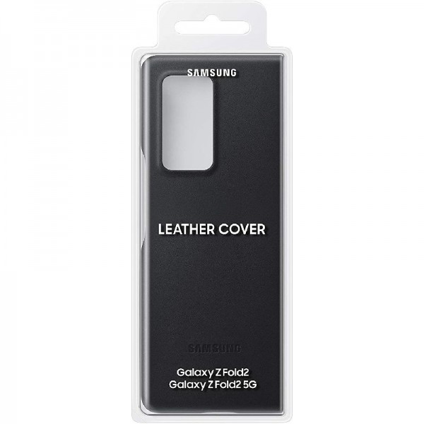 Samsung echtes Leather Backcover für das Galaxy Z Fold2 - Schwarz