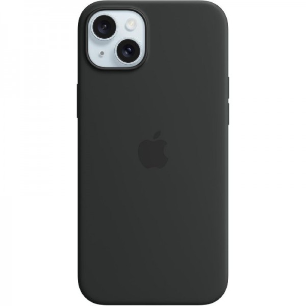 Original Apple iPhone 15 Plus Silikon Case mit MagSafe Schwarz