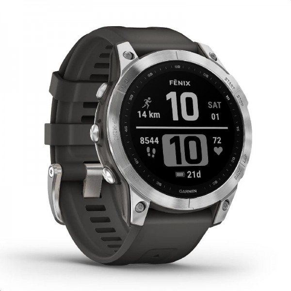 Garmin fenix 7 – GPS-Multisport-Smartwatch mit Farbdisplay, TOPO-Karten. Silber