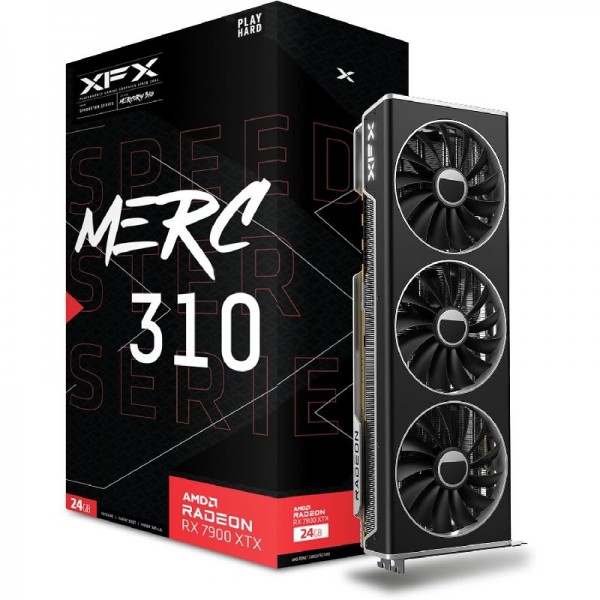 XFX Speedster MERC310 AMD Radeon RX 7900XTX Black Gaming Grafikkarte 24 GB GDDR6