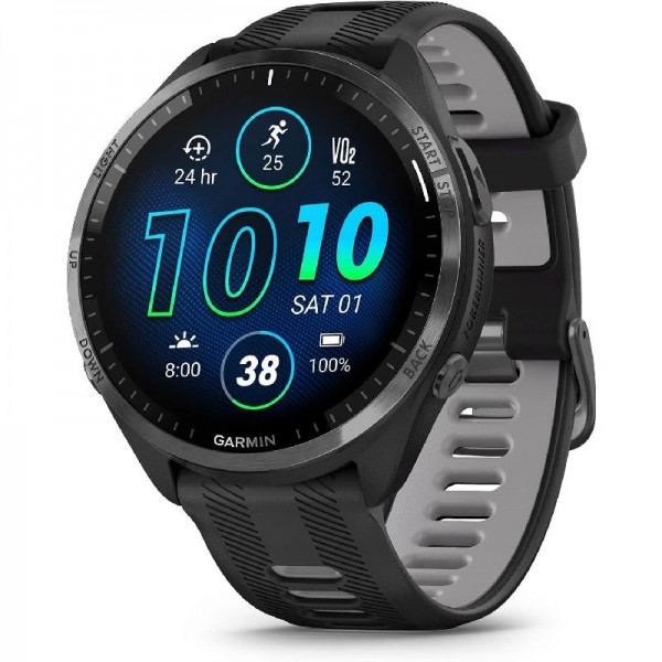 Garmin Forerunner 965 Running Smartwatch für Unisex, 47,2 mm Größe, Schwarz/Pudergrau