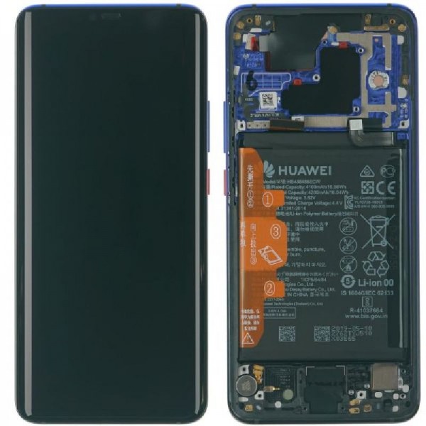 Original Huawei Mate 20 Pro LCD Display mit Rahmen und Akku,Twilight Blue