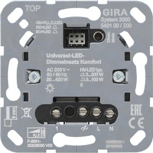 Gira Universal-LED-Dimmeinsatz S3000 (540100), Unterputz