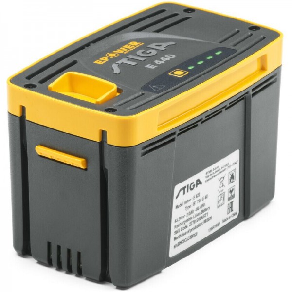 Stiga Akku E 440 4Ah 48V Lithium-Ionen 135 x 90 mm schwarz/gelb