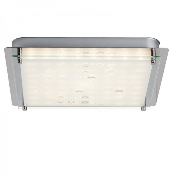Brilliant Salvia Wand-Deckenleuchte, LED, 12 W, 2700K, Metall Glas, Chrom/Weiß