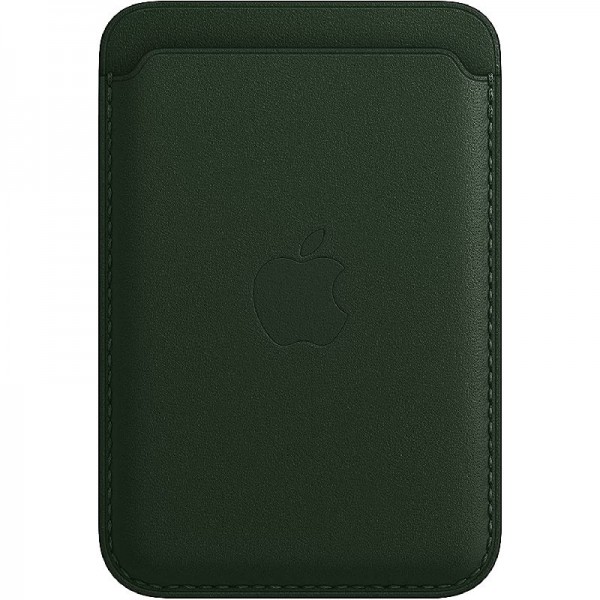 Original Apple Leder Wallet mit MagSafe (für iPhone), Schwarzgrün MM0X3ZM/A