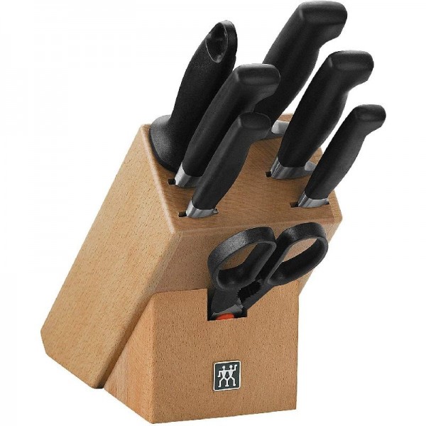 ZWILLING Vier Sterne Messerblock, 8-teilig, Rostfreier Spezialstahl, Schwarz